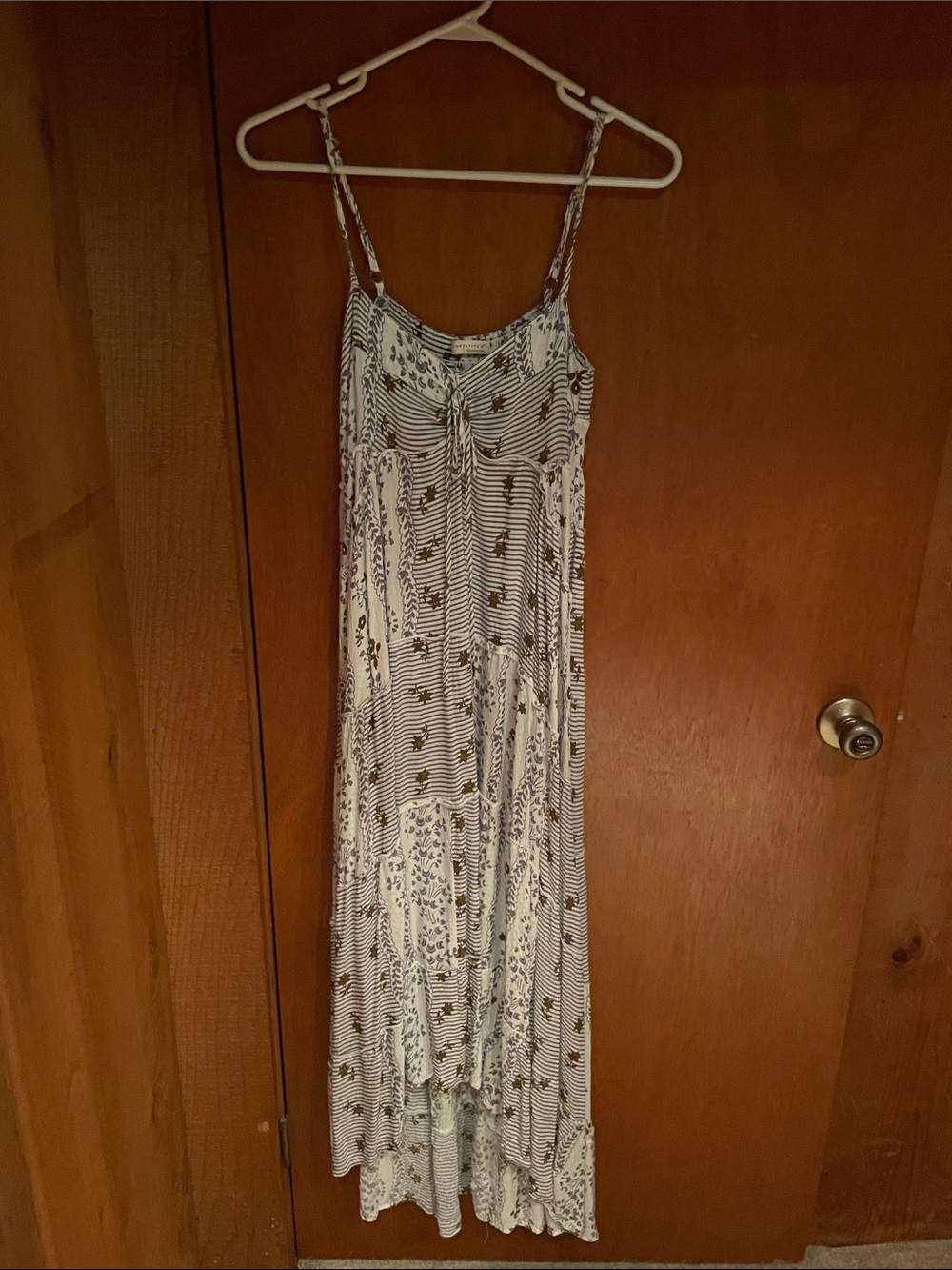 lovestitch Blue & White Striped Floral Maxi Dress. Basically new. Paid $75